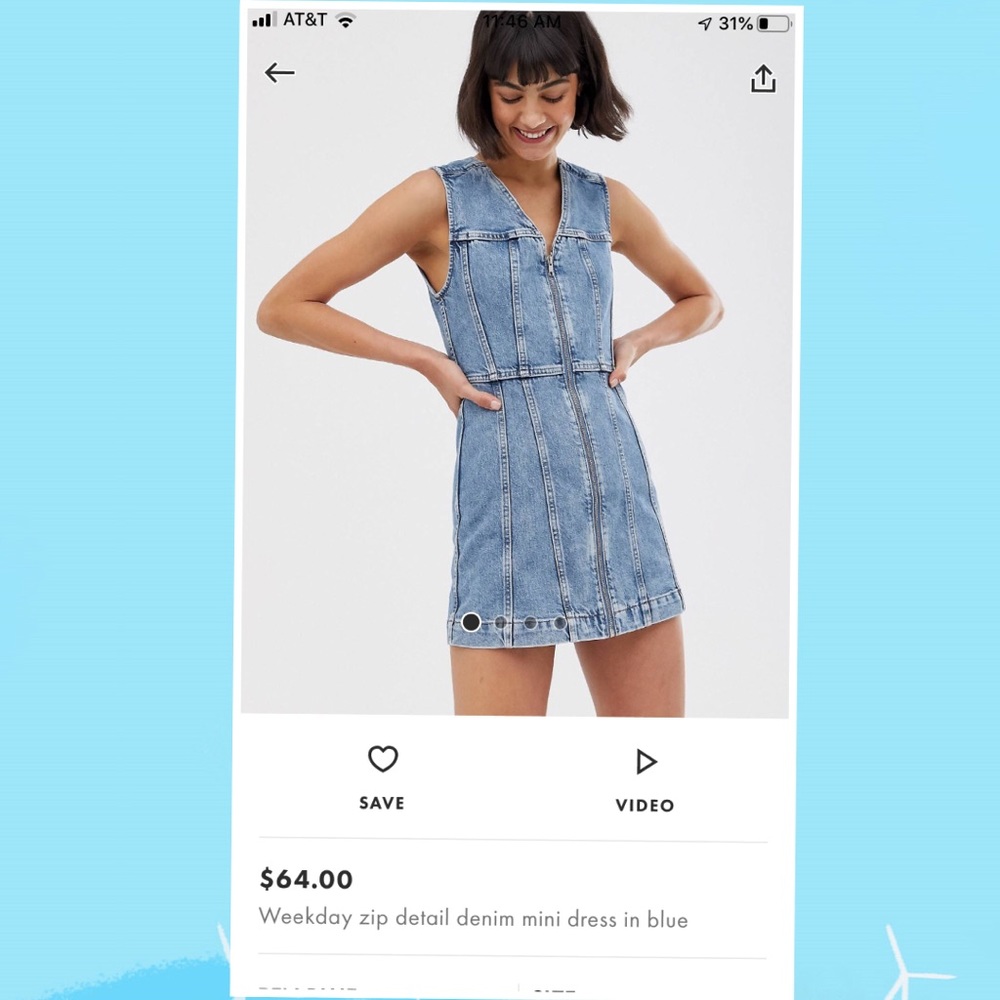 💙Weekday ASOS ORGANIC COTTON DENIM DRESS💙